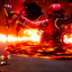 Pictured: A small fire hydrant person runs from a large fire hydrant dragon, itself spewing fire. No, we don’t know, either.